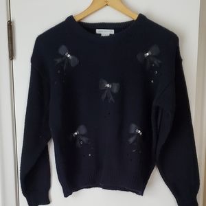 Jamie Scott Black Vintage Sweater with bows